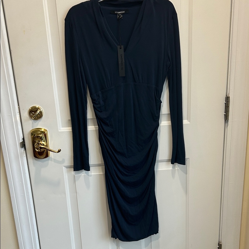 Le Chateau Deep Blue Long Sleeve Dress